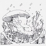Deth P. Sun - Mushroom Shelter Sticker