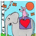 Dave Hankins - Elephant Ride Postcard