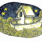Hope Amico - Birdhouse in a Boat Postcard
